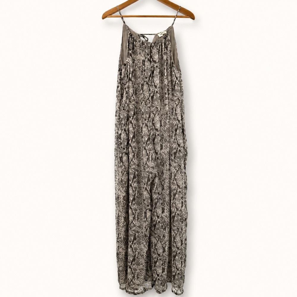 Storia Women Small Wide Leg Jumpsuit Snakeskin Anthropologie Flowy Breezy Summer